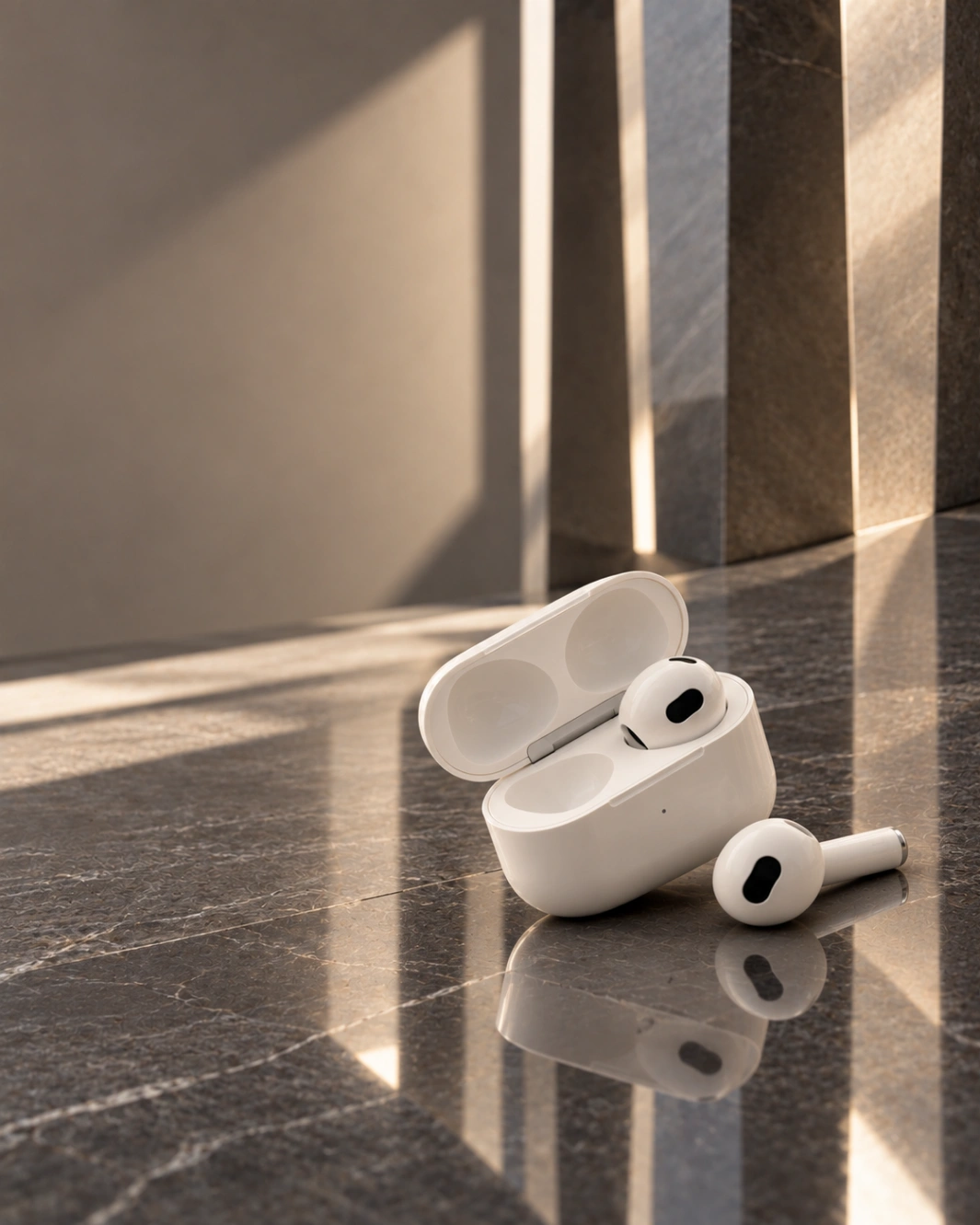 Dark-Stone Reflection Earbuds Ad