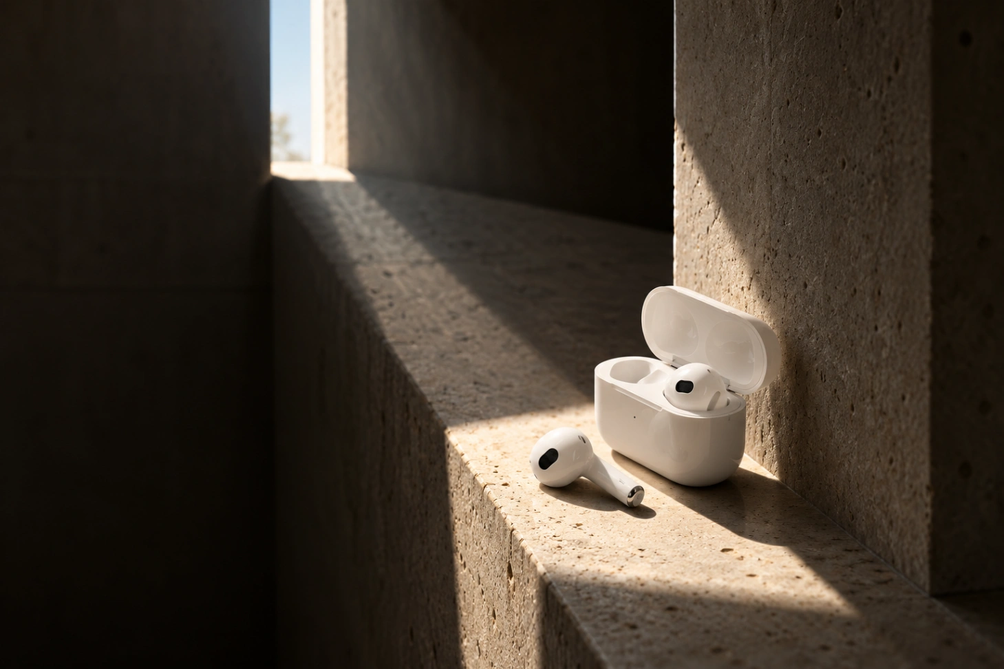 Narrow-Window Earbuds Light Shot