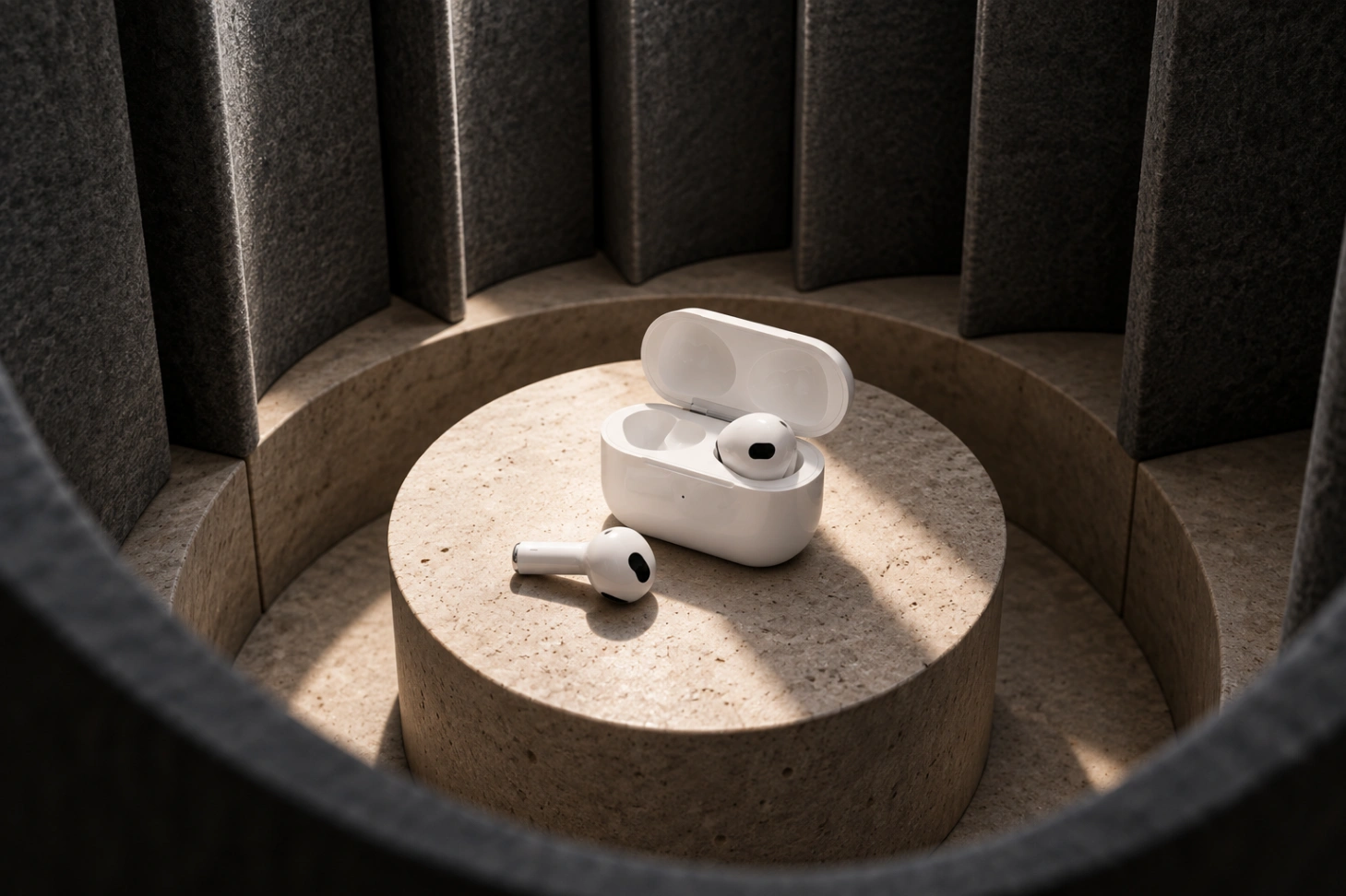 Felt-Chamber Earbuds Installation Shot