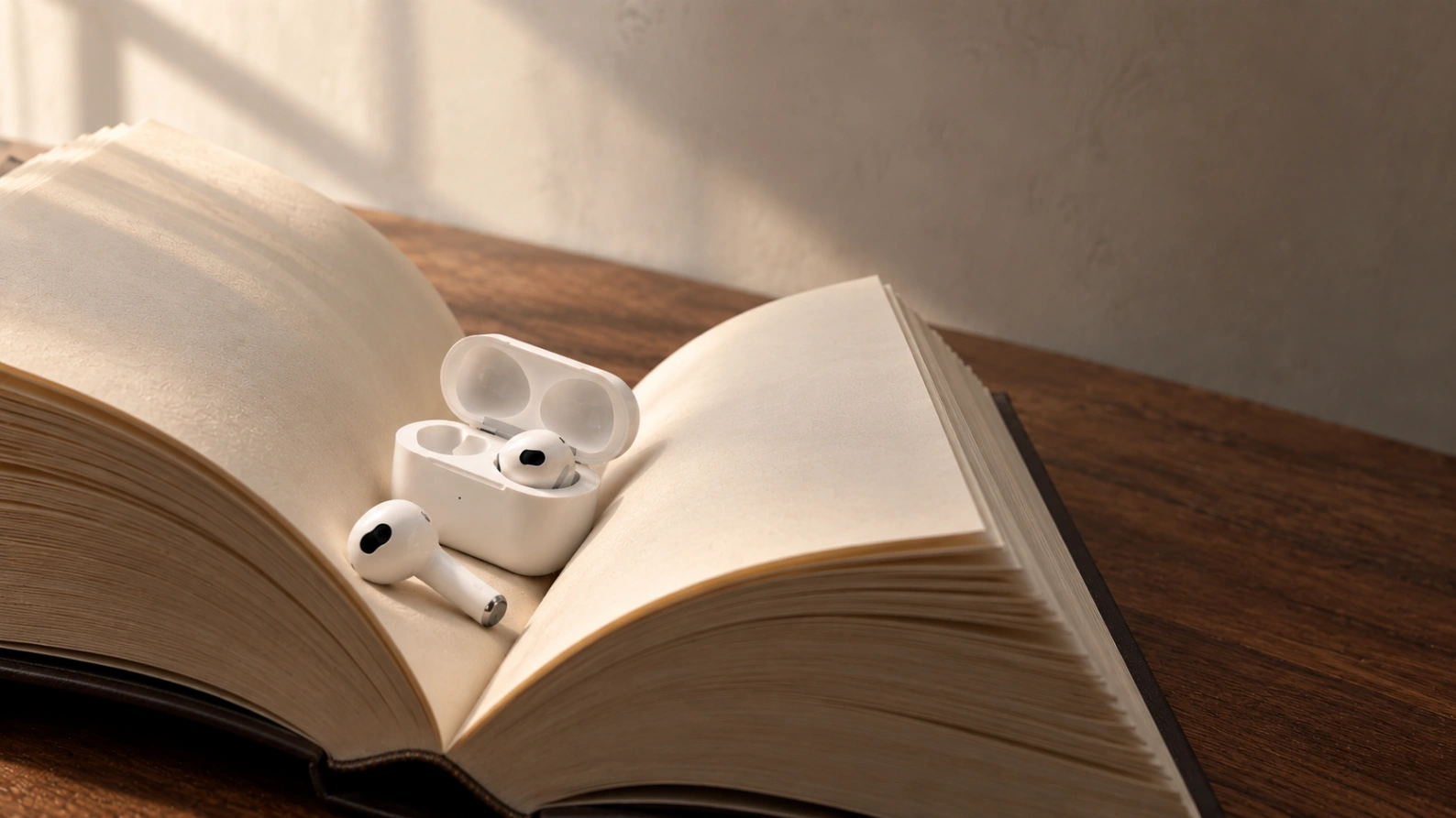 Open-Book Earbuds Editorial Shot